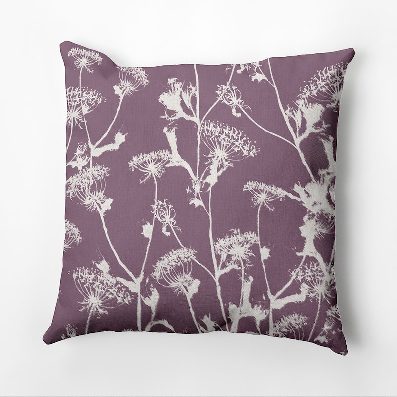 Windy Blossom Faux Linen Pillow - 18" x 18" - Purple