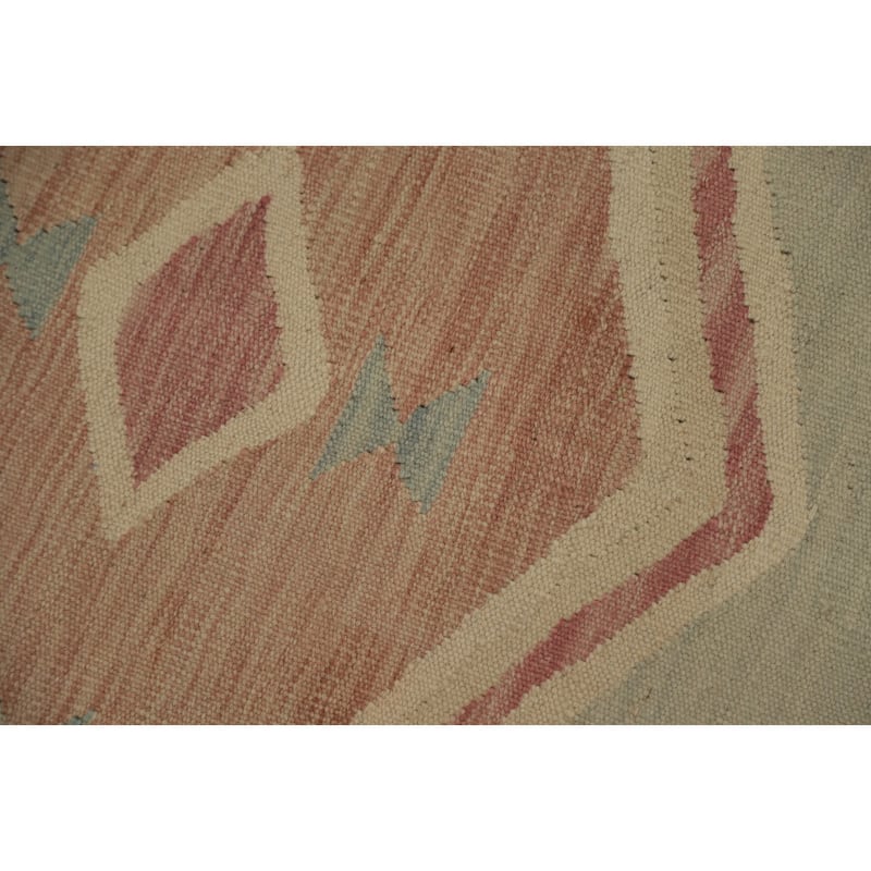 Hand Woven Oriental 100% Wool Carpet Southwestern Modern Navy Blue & Blues Kilim Area Rug - 7' 11'' X 5' 0''