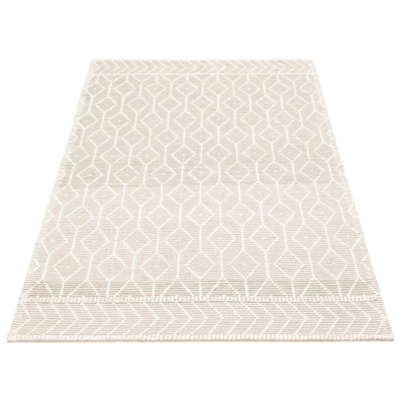 ECARPETGALLERY Braid weave Sienna Grey Wool Rug - 5'1 x 8'1