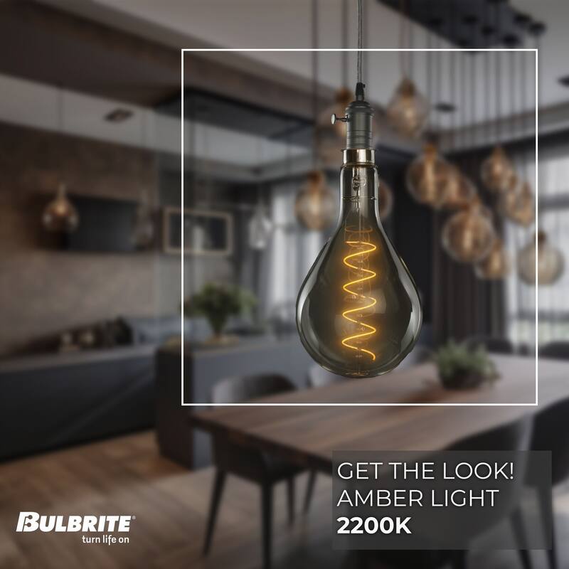 Bulbrite LED Grand Bulb and Pendant Kit of (1) 4 Watt Clear Glass 13" Pear Shaped Bulb