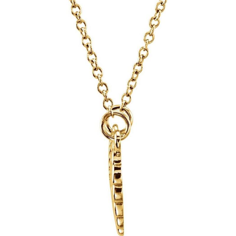 Curata 14k Yellow Gold 16 18 Inch Polished Tiny Posh Religious Guardian Angel Wings Necklace Jewelry Gifts for Women