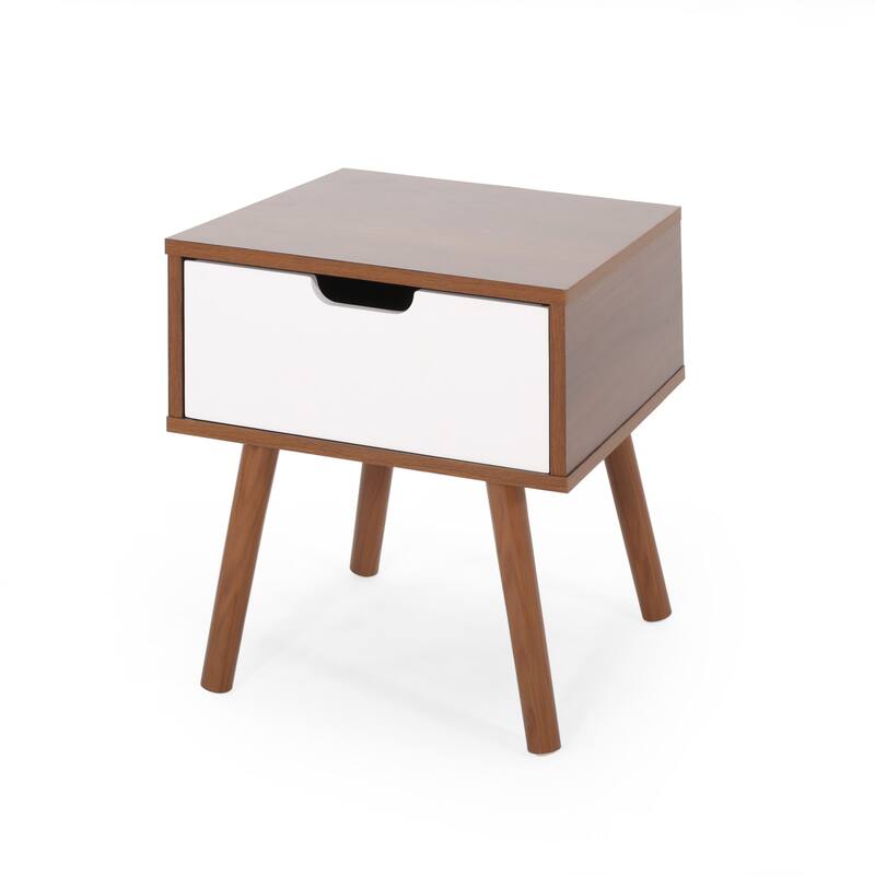 Roomfitters Modern End Table with Storage Drawer, Nightstand for Bedroom or Living Room