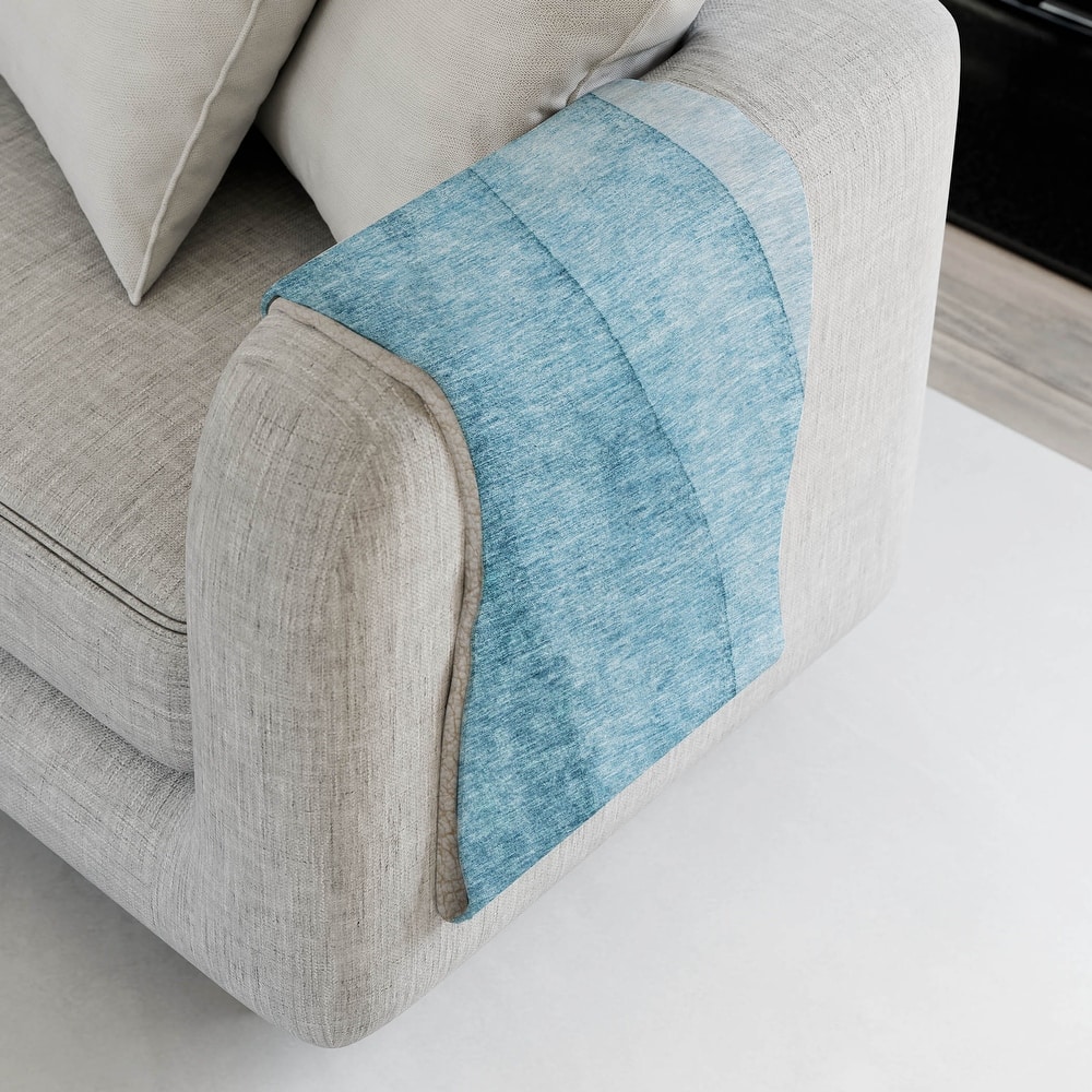 Premium Machine Washable Contemporary Ombre Sherpa Throw Blanket