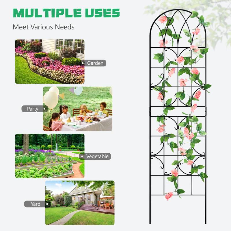 DoCred 4 Pack Garden Climbing Plant Steel Trellis