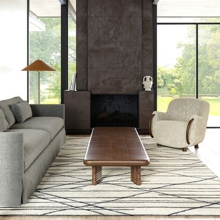 Pick-Up-Sticks Machine Washable Wool Area Rug