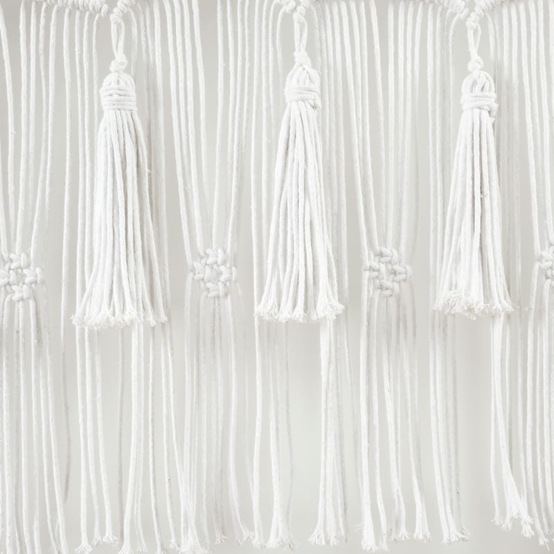 Lush Decor Boho Macrame Tassel Cotton Valance/Kitchen Curtain/Wall Decor Single - 30" x 40"