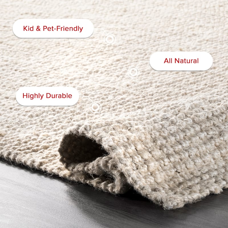 Nuloom Ashli Solid Farmhouse Jute Area Rug
