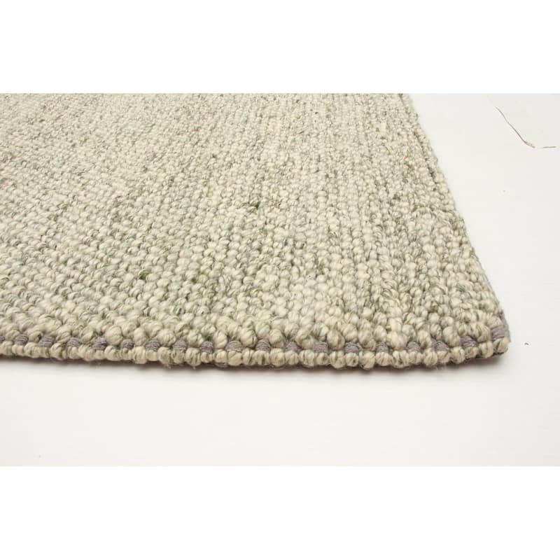 ECARPETGALLERY Hand Tufted Sienna Light Olive Green Wool Rug - 5'6 x 7'8