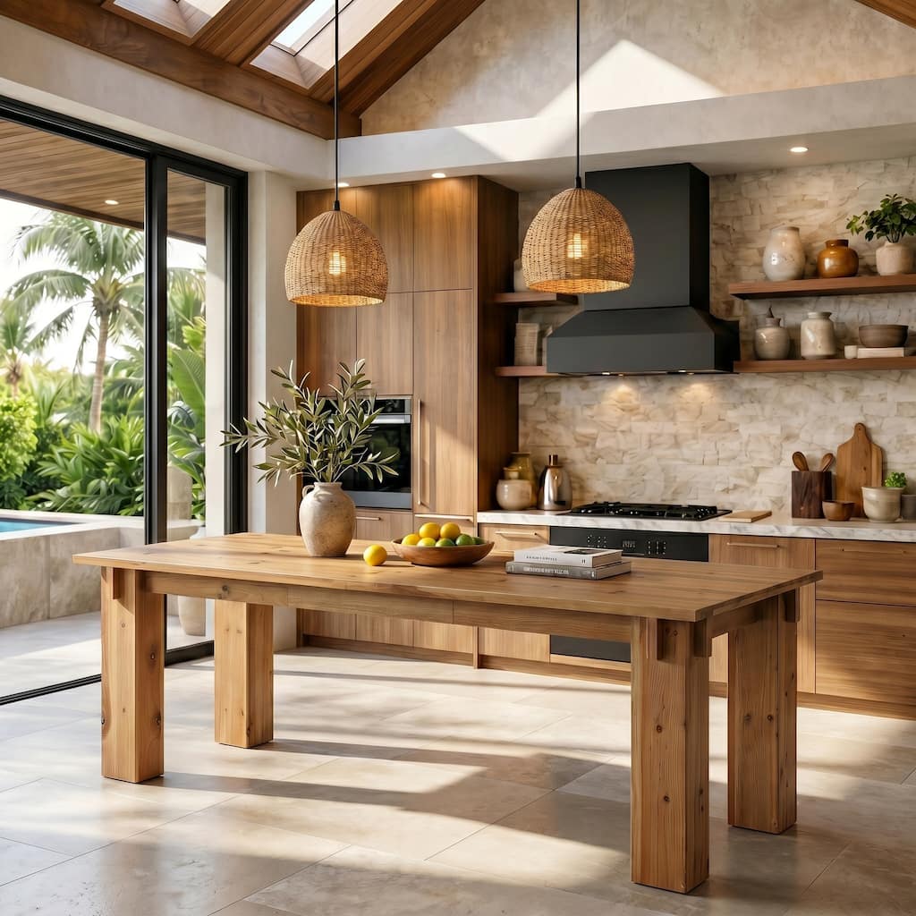 78.74-Inch Solid Wood Dining Table for 8, Extra Long Kitchen Table, Large Rectanglular Dinner Table for Kitchen Indoor Patio