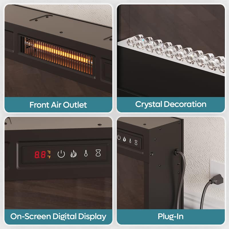 23 inch Electric Fireplace Heater Insert with Remote Control (1000-1500W) - 23 inch