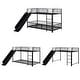 preview thumbnail 32 of 38, Twin over Twin Size Metal Bunk Bed with Slide and Guardrails for Kids