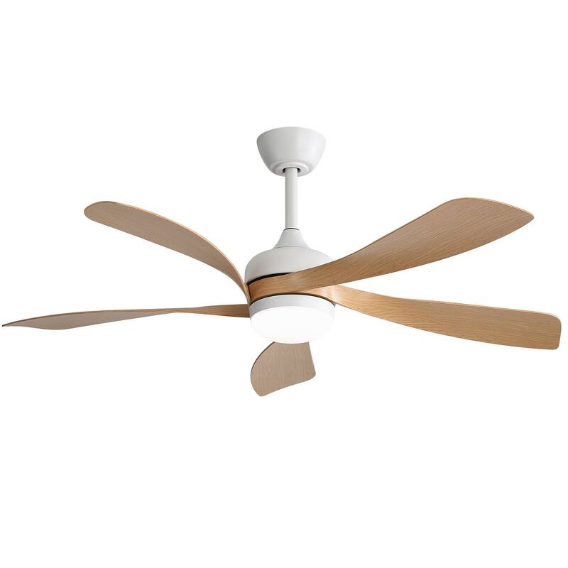 52" Indoor Noiseless Ceiling Fan with Integrated LED Light and Remote - 52 inches