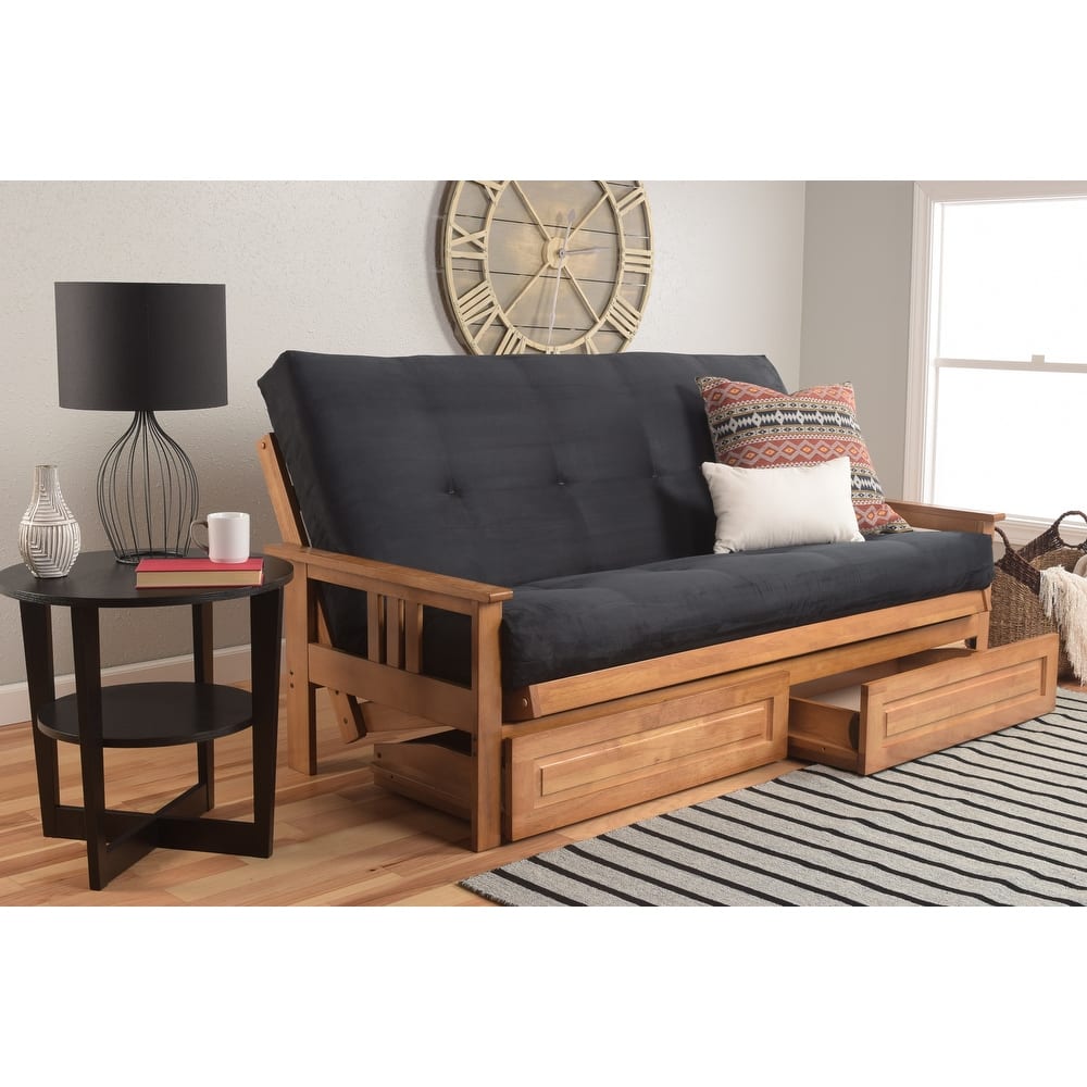 Somette Monterey Butternut Full-size Storage Futon Set with Mattress