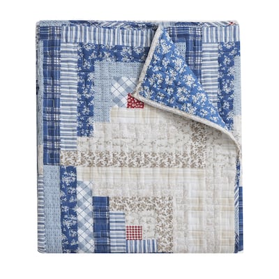 Greenland Home Cottage Cabin Traditional Calico Blanket and Throw Quilt