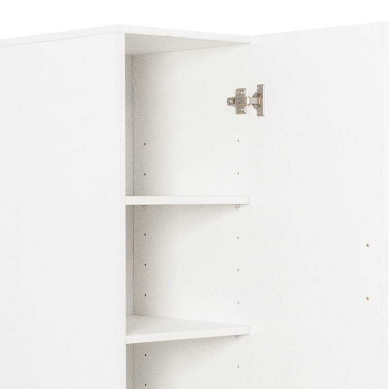 Tall Kitchen Pantry Cabinet with 3-Tier Pull-Out Storage Shelf, Freestanding Organizer with Door