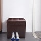 preview thumbnail 8 of 12, PU Leather Upholstery 16-inch Cube Storage Box Ottoman with Hinge Top