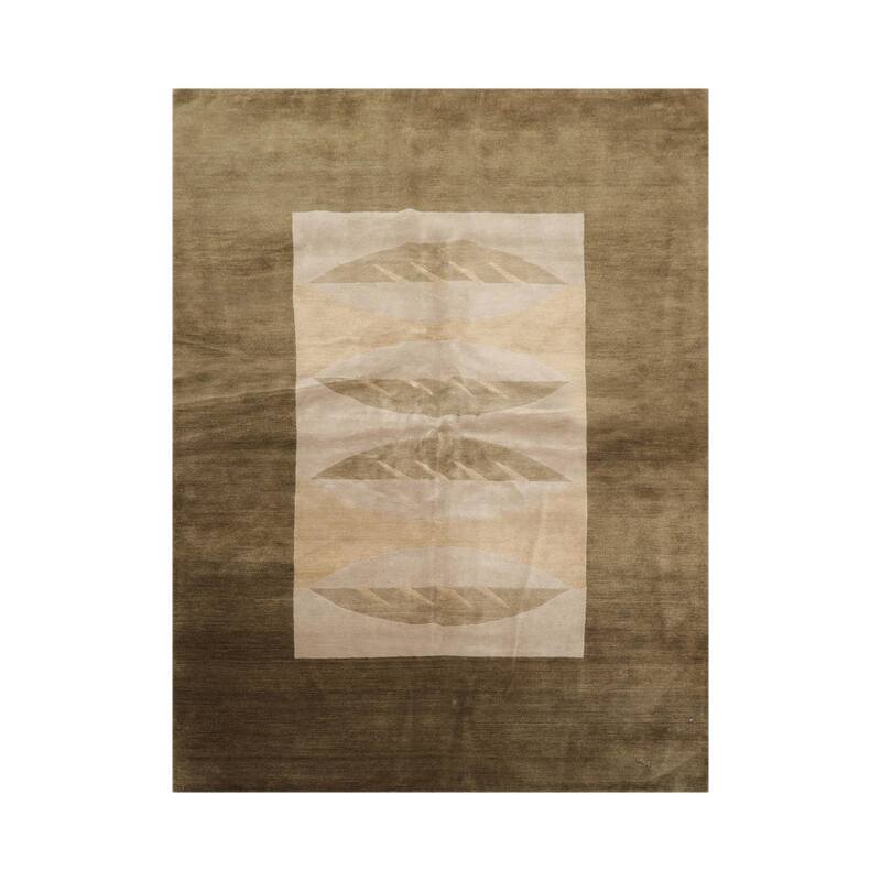 Hand Knotted Michaelian & Kohlberg Beige,Moss Tibetan Wool Area Rug - 5' 4'' x 7'