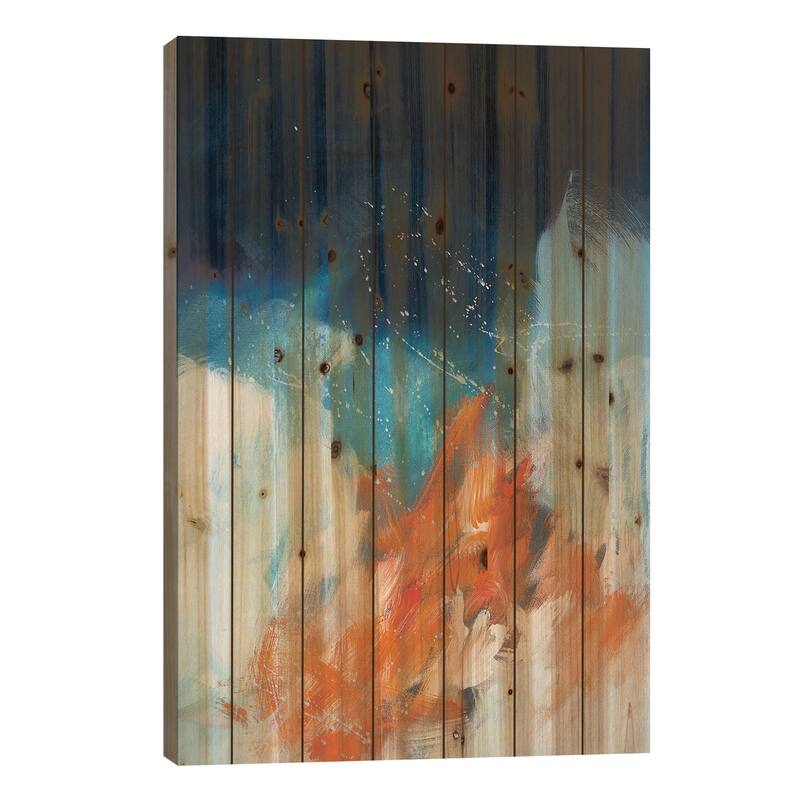 Ripple I Print On Wood by Sana Jamlaney - Multi-Color - 40x26x1.5