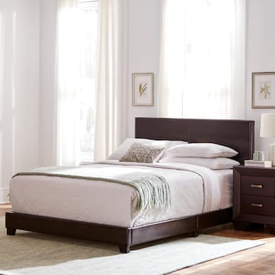 Modern Design Brown Leatherette Upholstered Bed