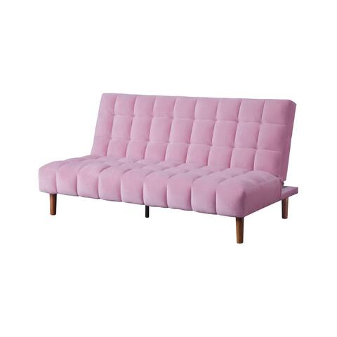 ACME Yolandi Adjustable Sofa in Pink and Dark Walnut