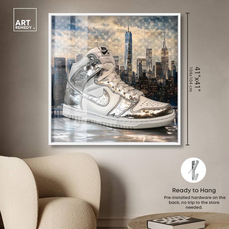 NYC Metallic Sneaker Shadowbox by Art Remedy