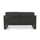preview thumbnail 7 of 10, Loveseat with Slat Paneling and Aluminum Frame, Black