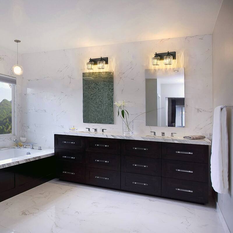 Mid-Century Modern Dimmable Bathroom Vanity Light Crystal Glass Wall Sconce