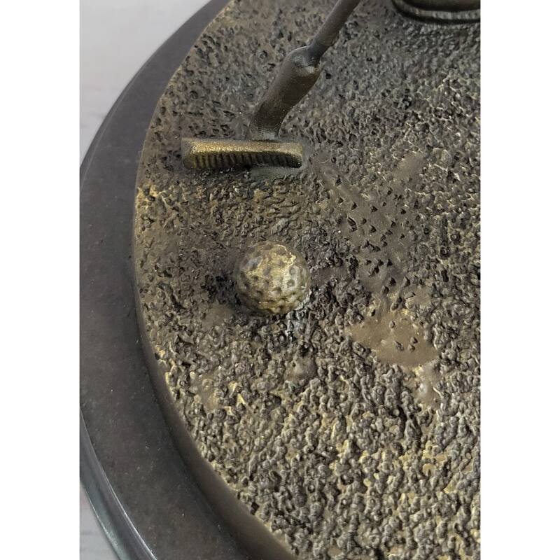Male Golfer Dad Bronze Metal Sculpture Statue Trophy Signed Original Handmade Art 17 Inches X 9 Inches