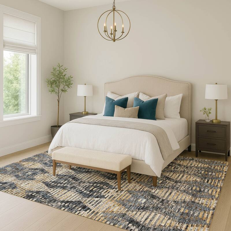 Machine Washable Indoor/ Outdoor Modern Ignacio Chantille Rug