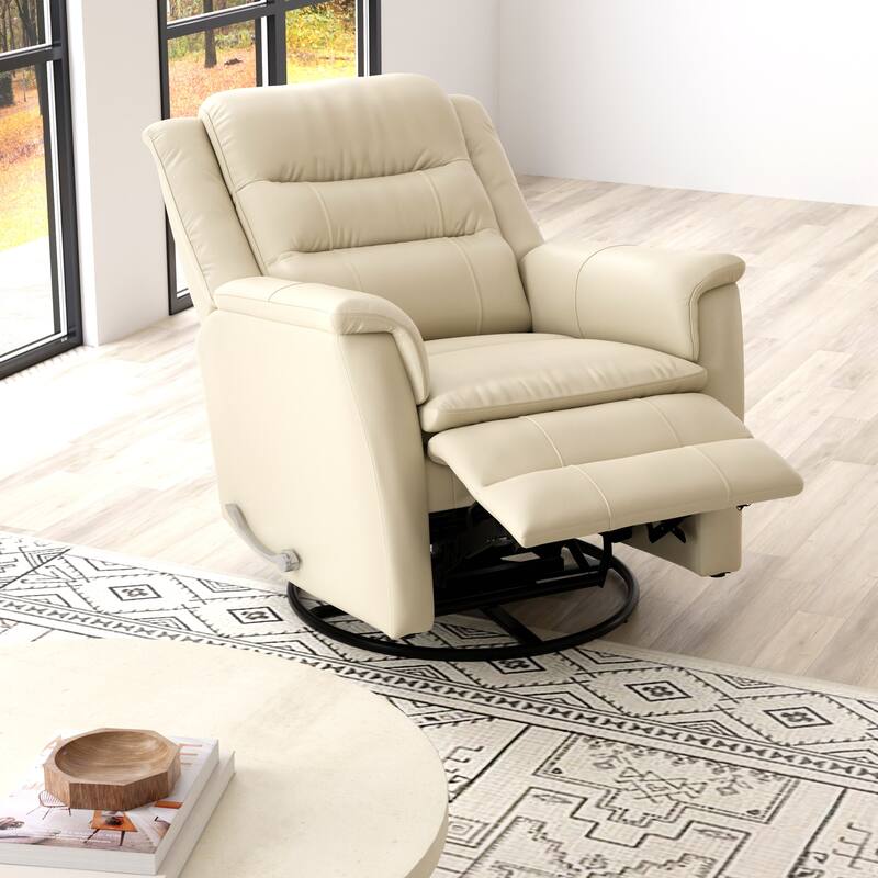 Swivel Glider Recliner With Manual Footrest In Madras