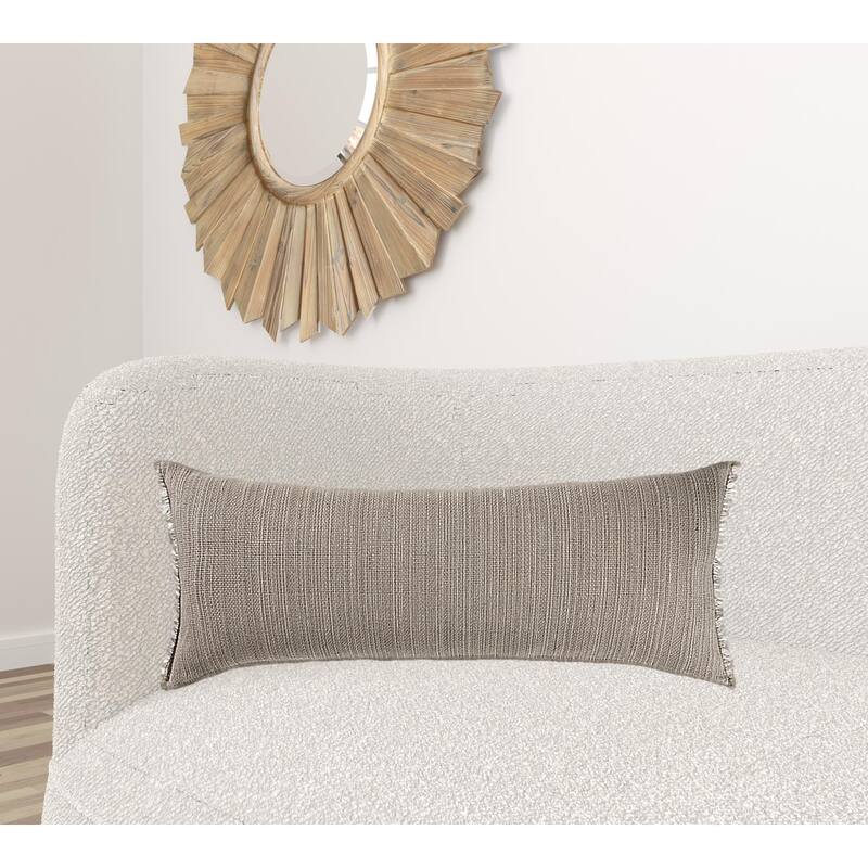 HomeRoots 14" X 36" Tan Linen Zippered Pillow