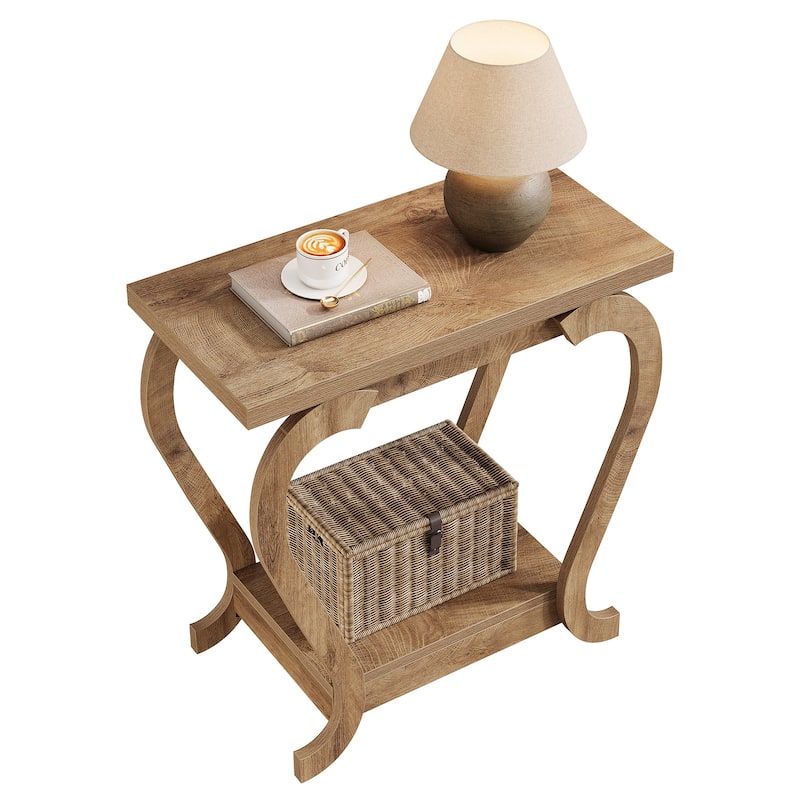 End Side Couch Table 2-Tier Nightstand for Living Room Bedroom