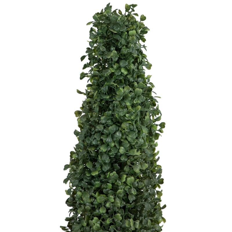 4' Artificial Two-Tone Boxwood Topiary Tree with Round Pot Unlit - 11