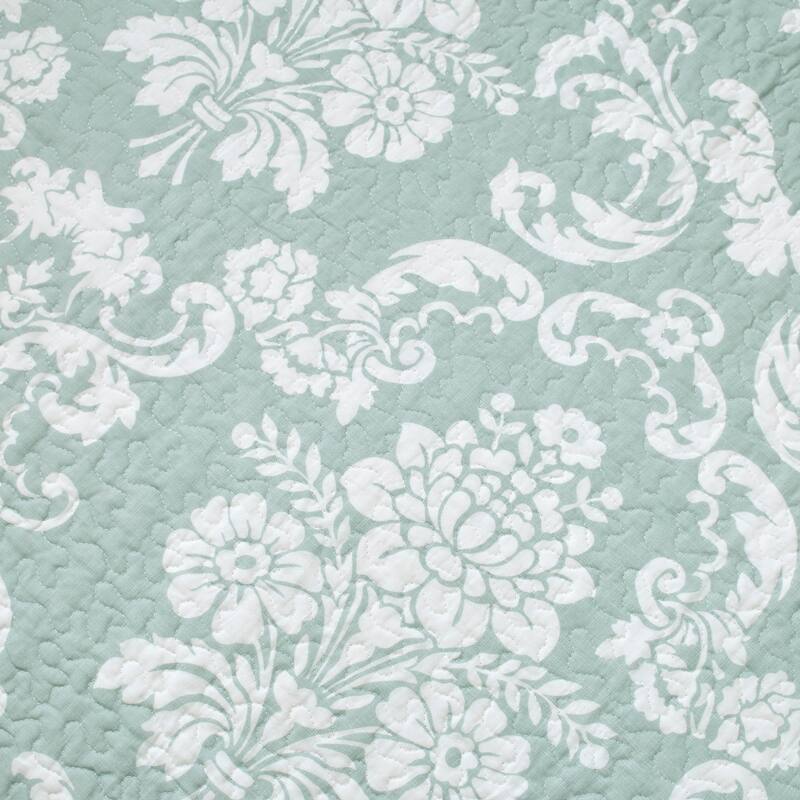 Laura Ashley Cotton Reversible Blue Quilt Set On Sale Bed