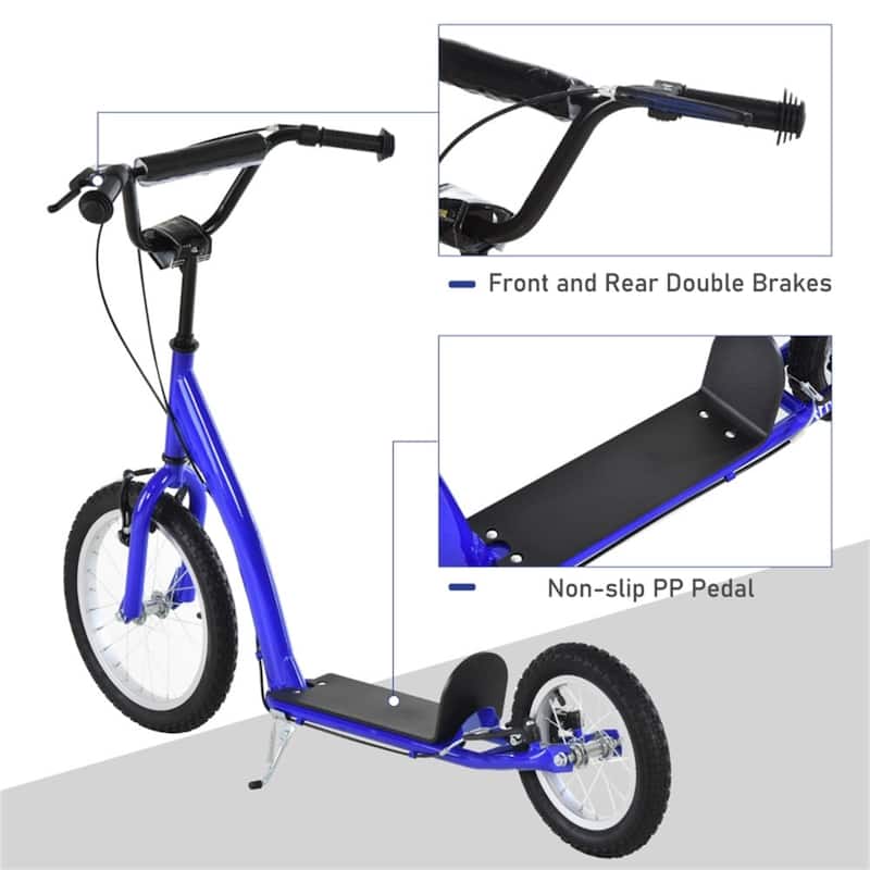 Adjustable Height Balance Training Scooter with Soft Grip Handlebar and Sturdy Rubber Wheels for Kids