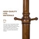 preview thumbnail 13 of 35, Rubberwood Freestanding Coat Rack, Entryway Coat Tree with Hooks - 74"H x 16.5"Dia