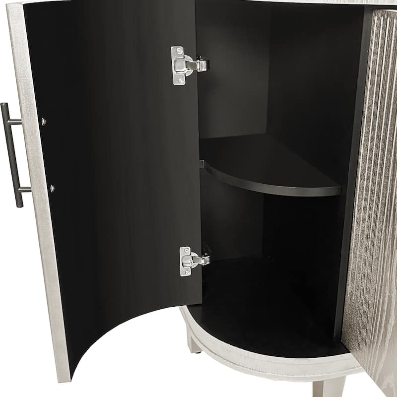 Modern Curved Sideboard 47.2-Inch Decorative Storage Cabinet Wooden Console Table Coffee Bar Cabinet