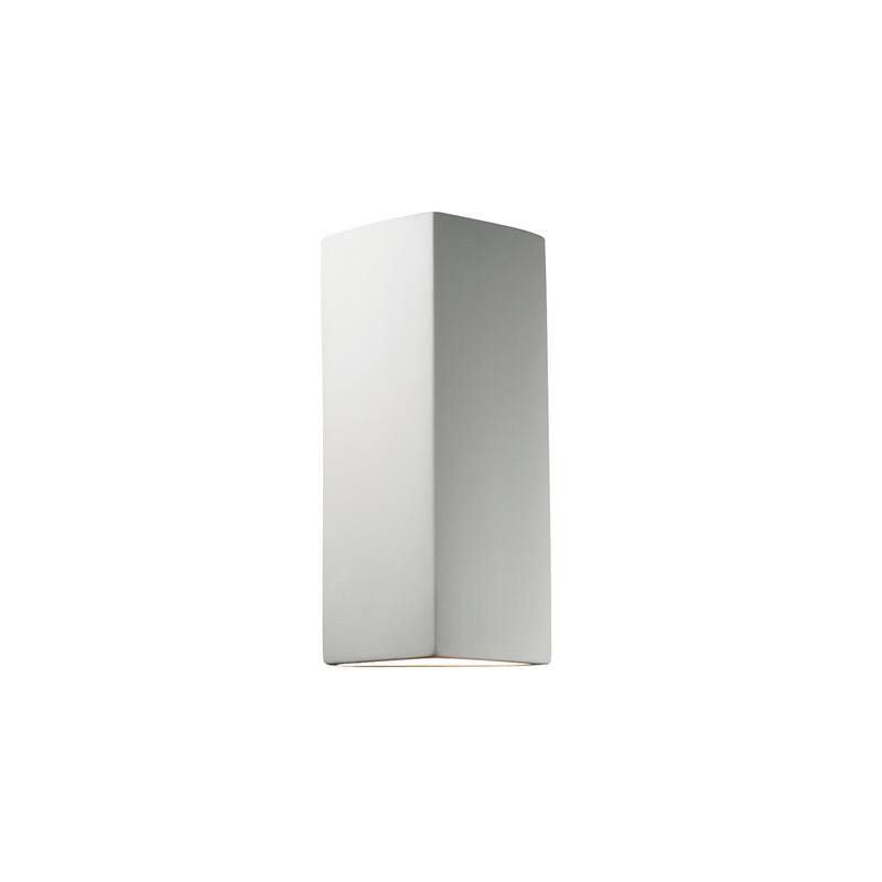 Strick & Bolton Wes 2-light ADA Peaked Rectangle Ceramic Sconce - White