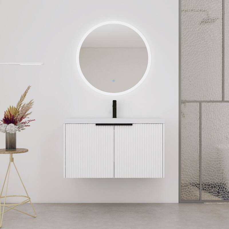Wall Mounted Bathroom Vanity with Resin Sink