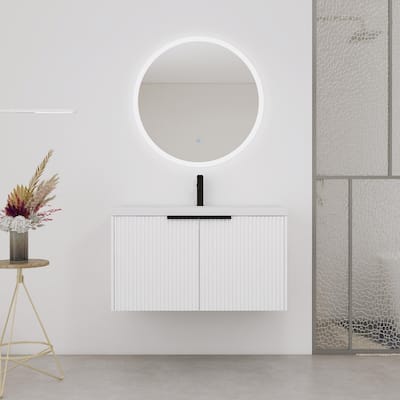 Wall Mounted Bathroom Vanity with Resin Sink