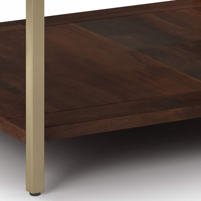 WYNDENHALL Rhonda Solid Mango Wood & Metal Industrial Coffee Table - 34 W x 34 D x 18 H