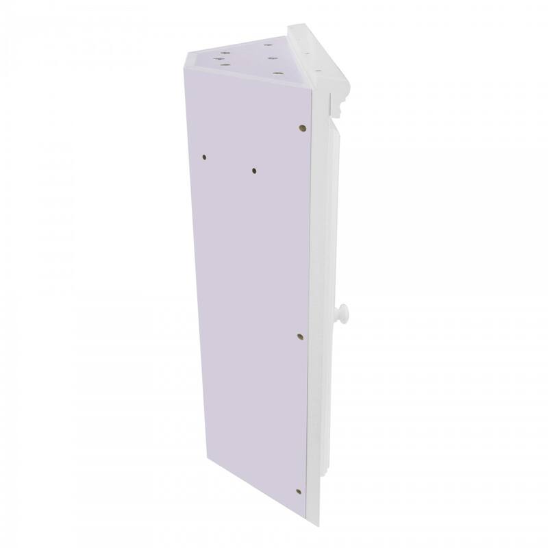 White Corner Medicine Cabinet with Mirror 27" x 20" Double Shelf Cabinet with Mounting Hardware