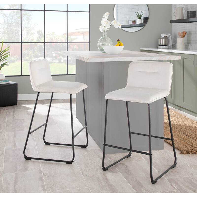 Carbon Loft Kerby Black Fixed-Height Counter Stool - Set of 2