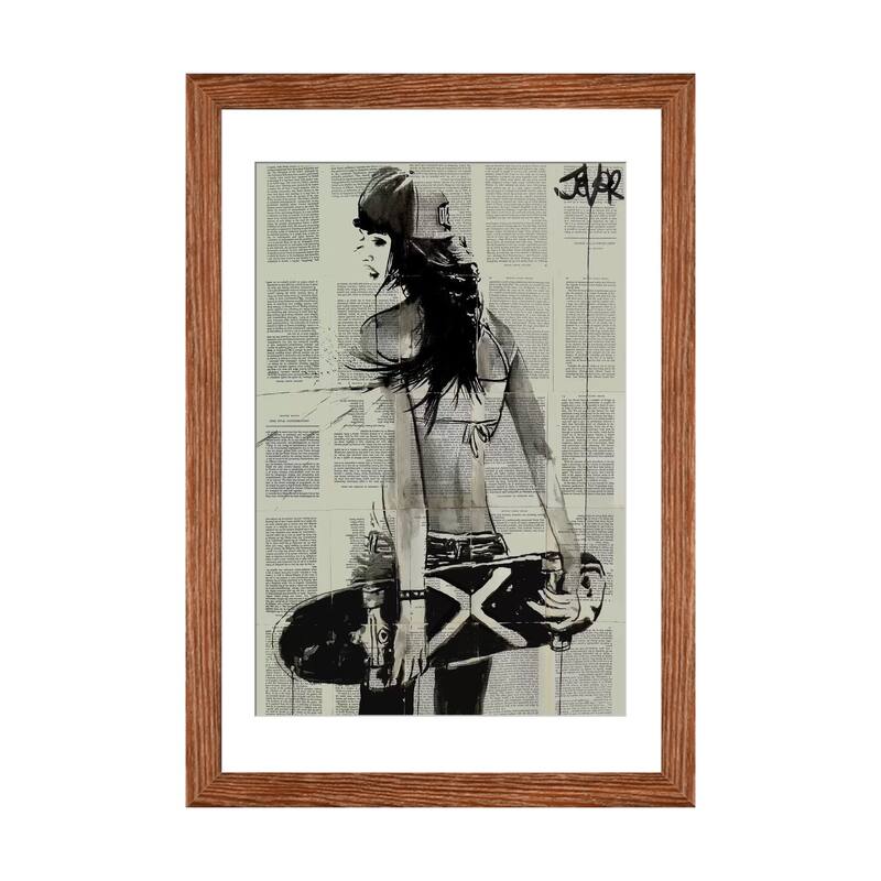 iCanvas "Sk8ter Gurl" by Loui Jover - Walnut - 32x24x1