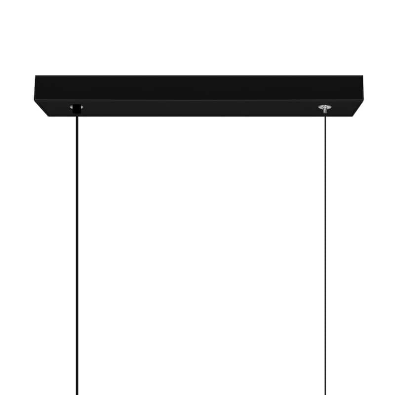 Moon Integrated LED 54in Black Chandelier with Handcrafted Glass