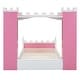 preview thumbnail 7 of 17, Castle-Shaped Wooden Bed with Storage Shelf, Dreamy Twin Size Platform Bed for Kids Bedroom,Pink+ White