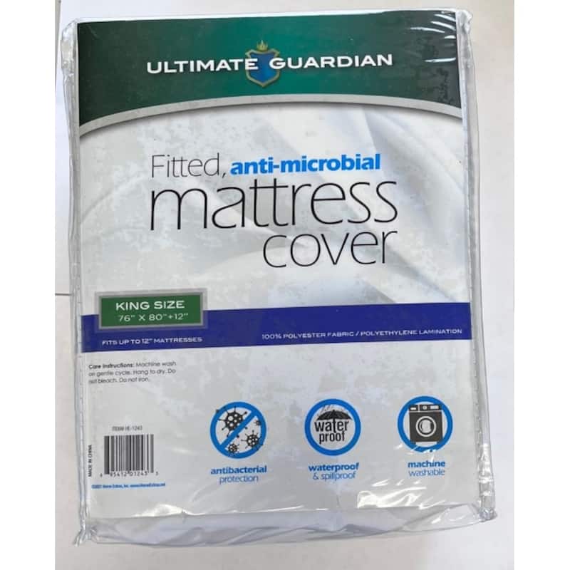 Waterproof Fitted Mattress Cover/ Protector - White - King