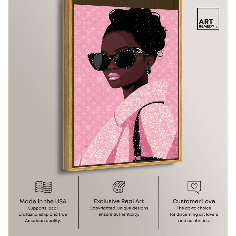 Pink Luxury Woman Canvas by Art Remedy