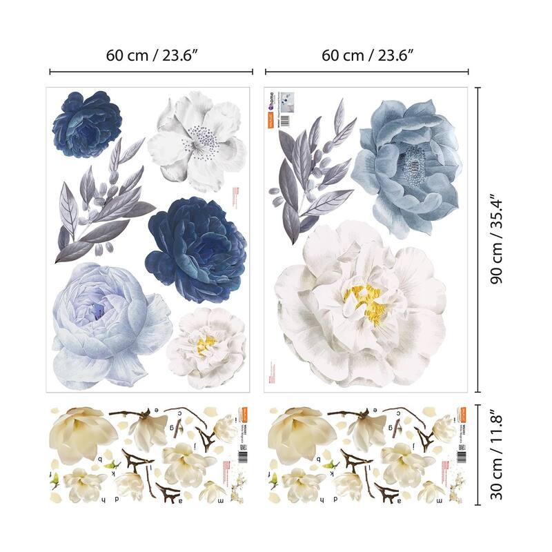 Walplus Wall Sticker Colorful Large Magnolia Flower Art Decal Home Decor