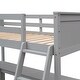 preview thumbnail 16 of 15, Modern Concise Design Twin Size Wood Loft Bed with Ladder,Sturdy Pine Wood Made Desk and Shelves in Floor Space